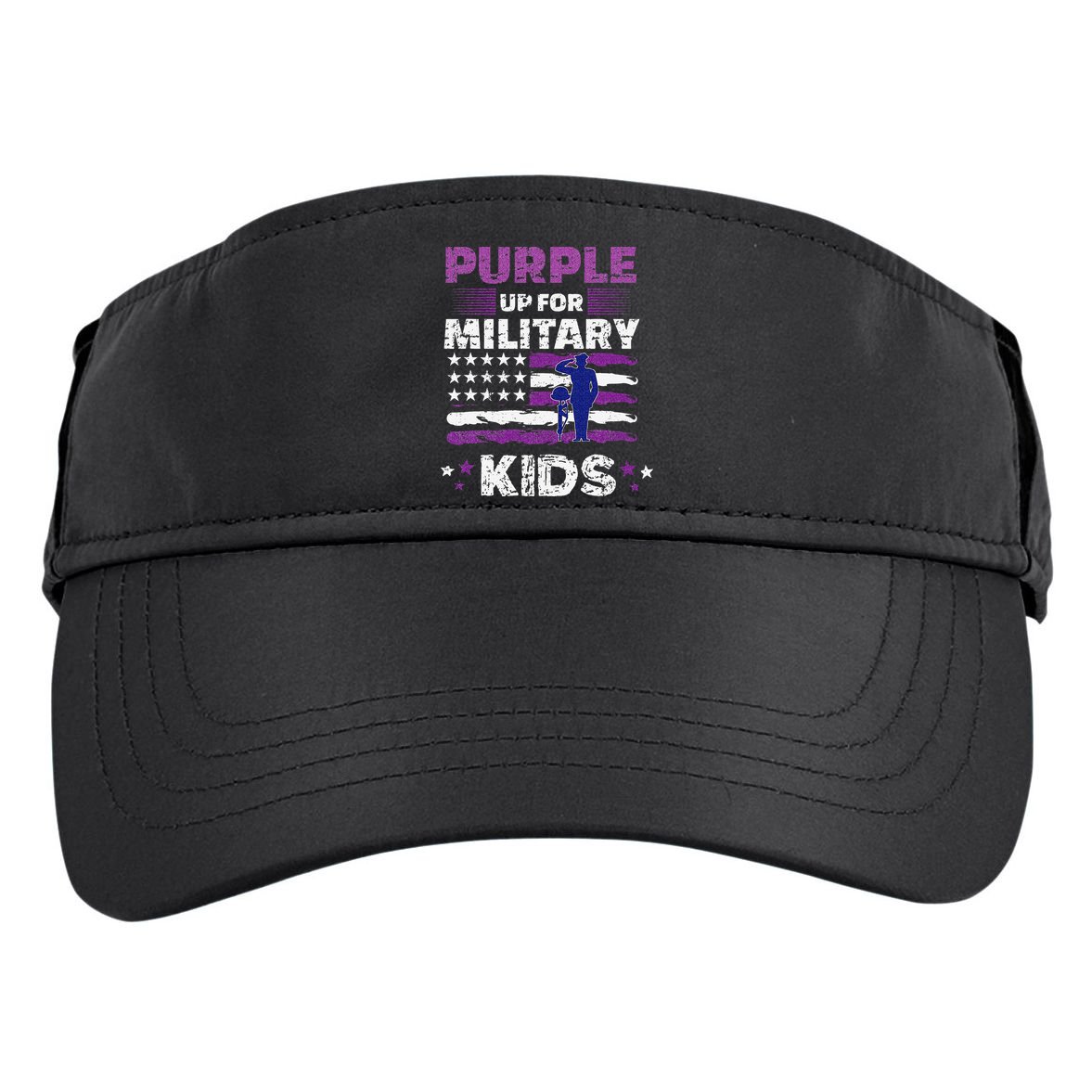 Purple Up for Military Month Usa Flag Adult Drive Performance Visor