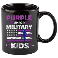 Purple Up for Military Month Usa Flag 11oz C Handle Ceramic Mug
