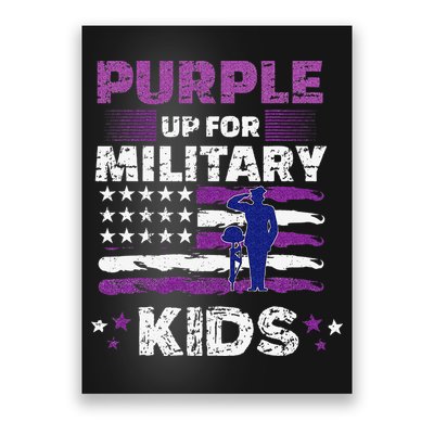 Purple Up for Military Month Usa Flag Poster