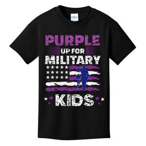 Purple Up for Military Month Usa Flag Kids T-Shirt