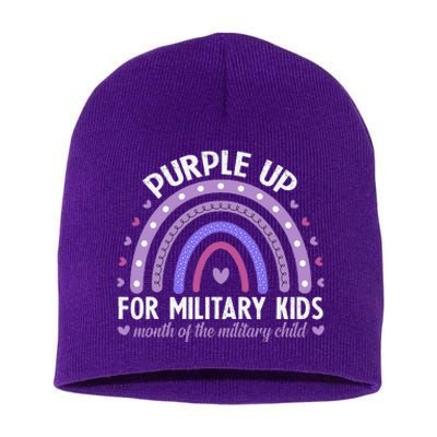 Purple Up For Military Ki.Ds Month Of The Military Child Short Acrylic Beanie