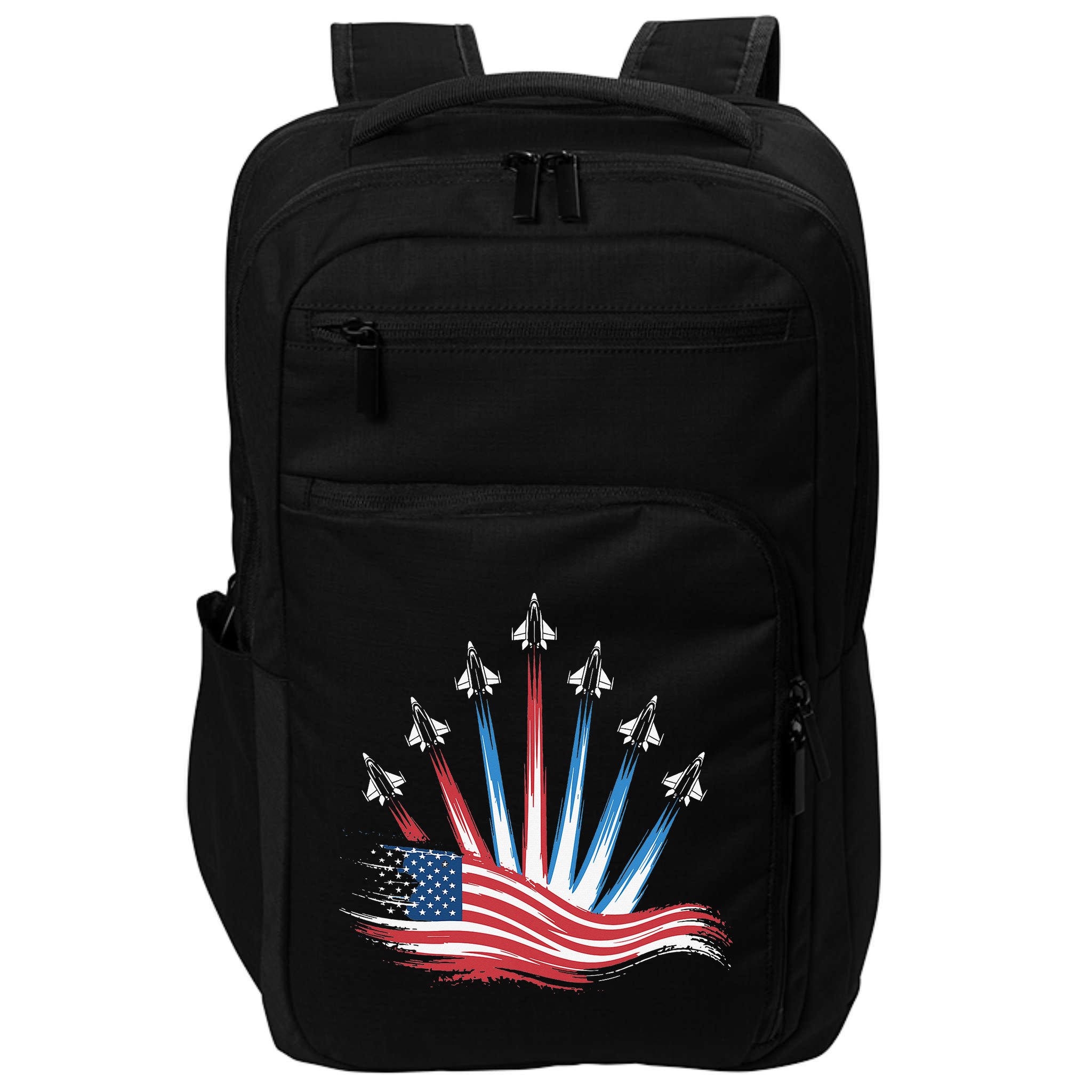 Patriotic Usa Flag Fighter Jets 4th Of July Women Impact Tech Backpack