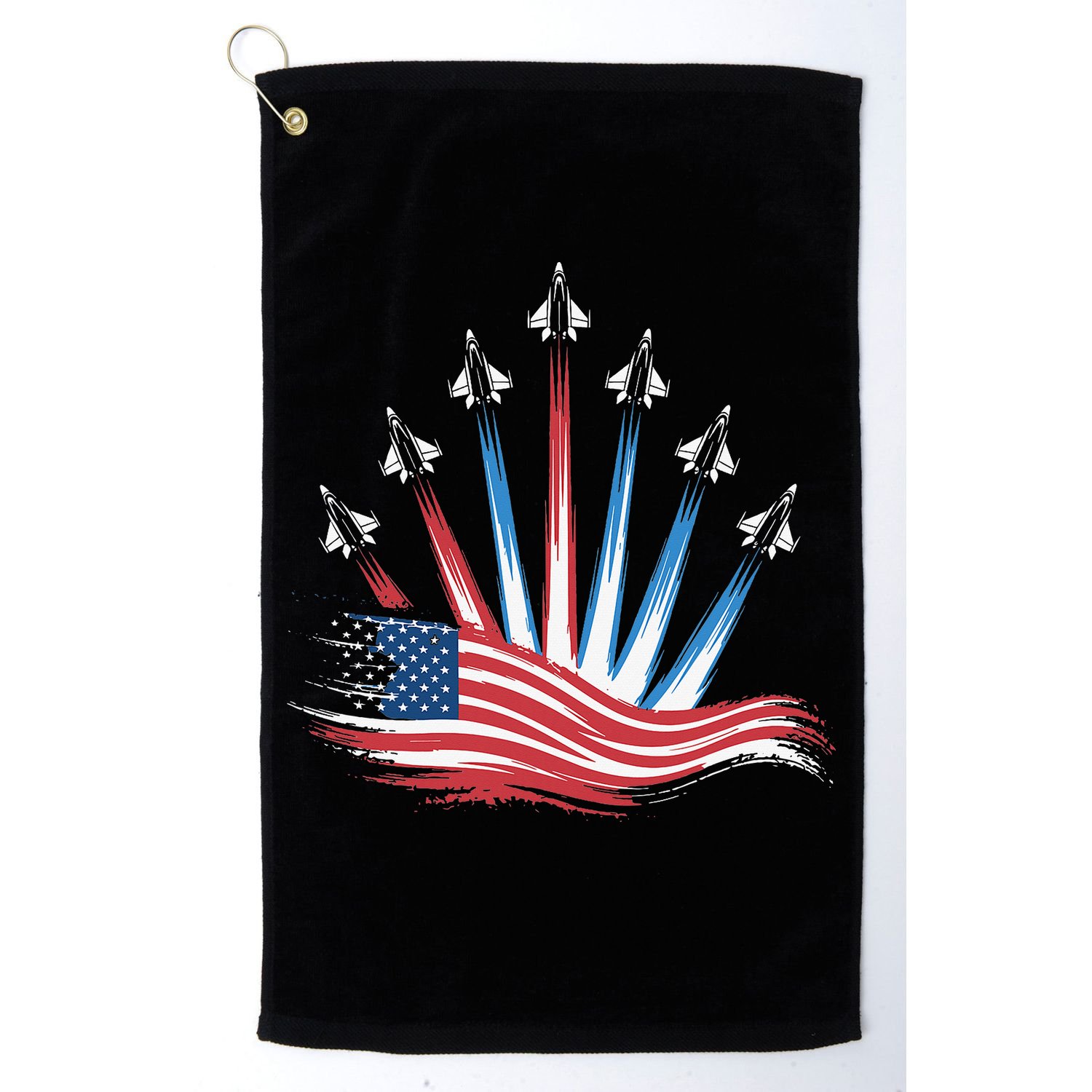Patriotic Usa Flag Fighter Jets 4th Of July Women Golf Towel