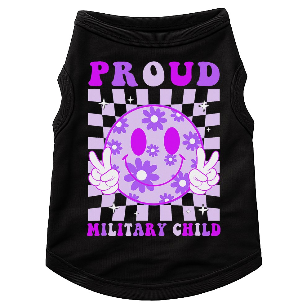 Purple Up For Military Proud Military Child Month Doggie Tank
