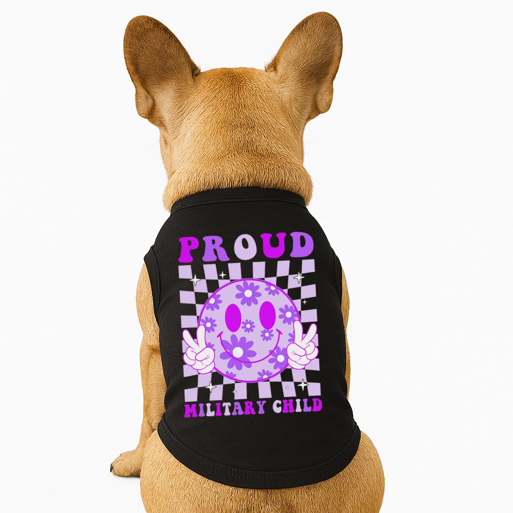 Purple Up For Military Proud Military Child Month Doggie Tank