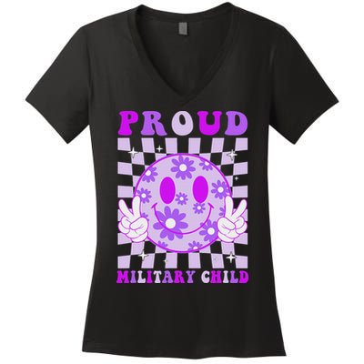 Purple Up For Military Proud Military Child Month Women's V-Neck T-Shirt