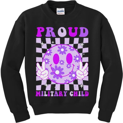 Purple Up For Military Proud Military Child Month Kids Sweatshirt