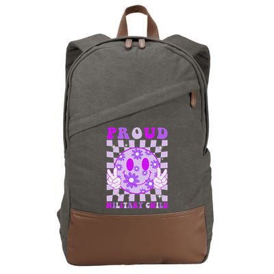 Purple Up For Military Proud Military Child Month Cotton Canvas Backpack