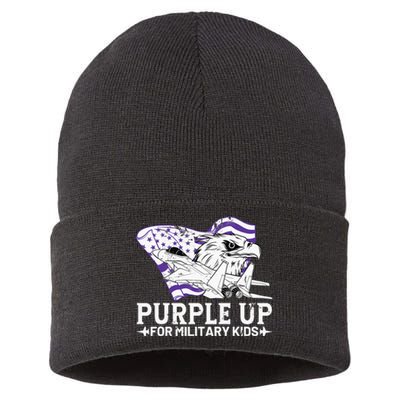 Purple Up For Military Air Force Military Child Month Sustainable Knit Beanie