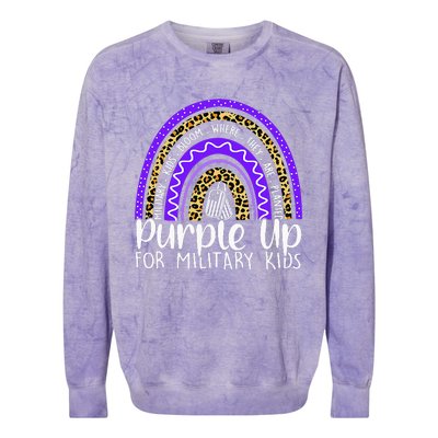 Purple Up For Military Cool Month Of The Military Child Colorblast Crewneck Sweatshirt