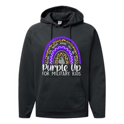 Purple Up For Military Cool Month Of The Military Child Performance Fleece Hoodie