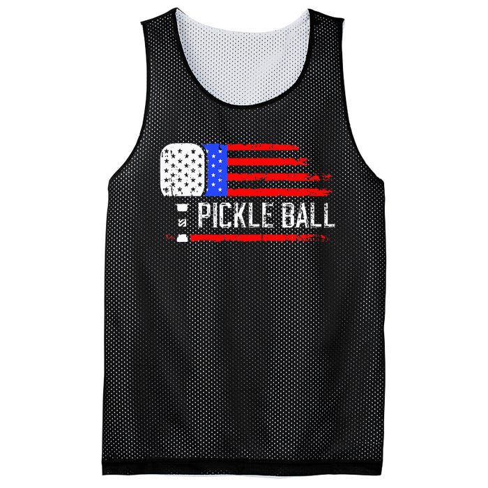 Pickleball US Flag Vintage Pickleball Paddle Mesh Reversible Basketball Jersey Tank