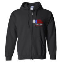 Pickleball US Flag Vintage Pickleball Paddle Full Zip Hoodie