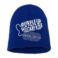 Purple up for Military Month of the Military Child Short Acrylic Beanie