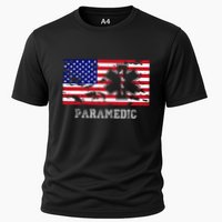 Paramedic Usa Flag Cooling Performance Crew T-Shirt
