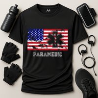 Paramedic Usa Flag Cooling Performance Crew T-Shirt