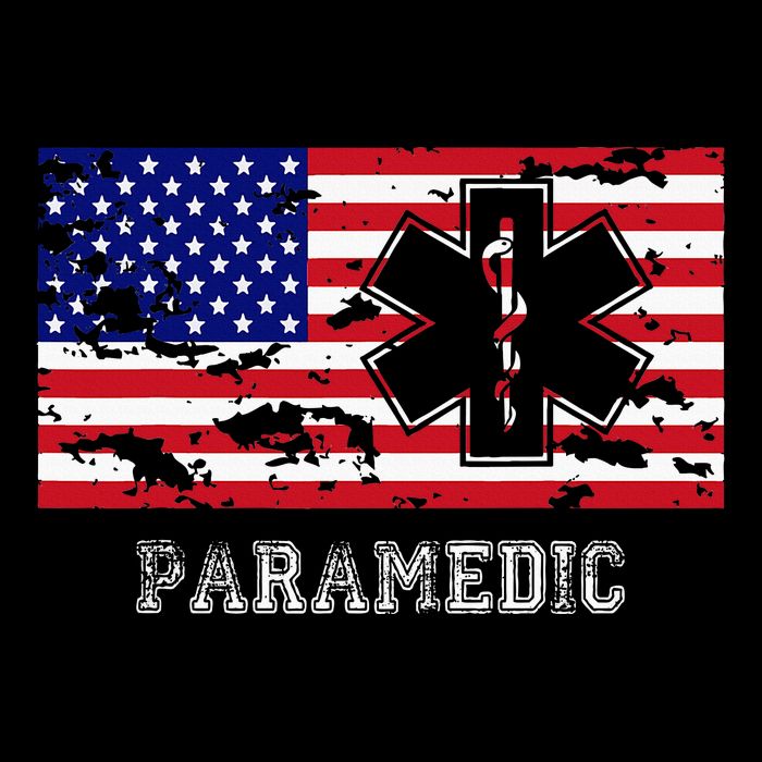 Paramedic Usa Flag Cooling Performance Crew T-Shirt