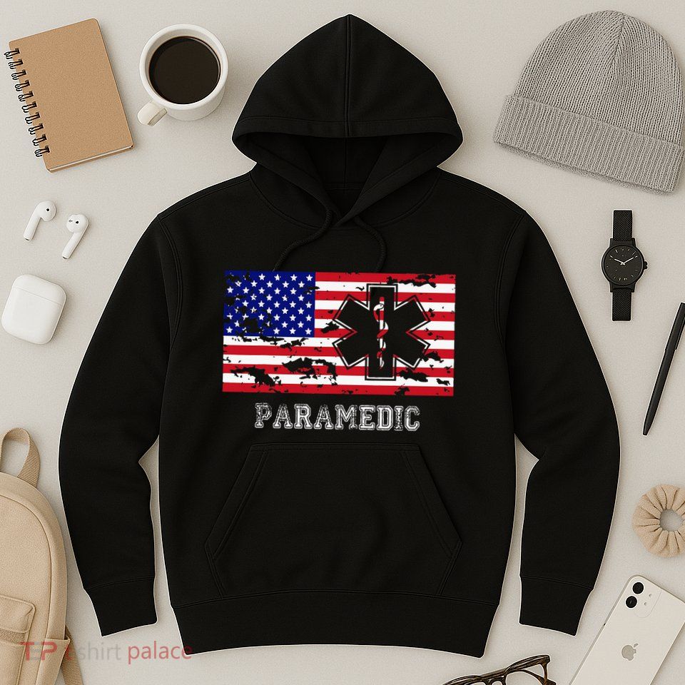 Paramedic Usa Flag Hoodie