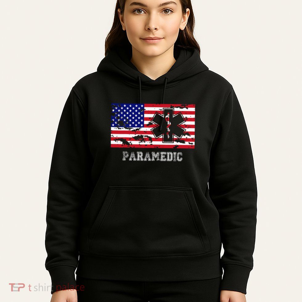 Paramedic Usa Flag Hoodie