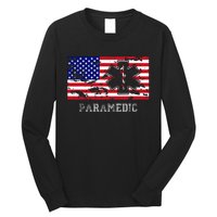 Paramedic Usa Flag Long Sleeve Shirt