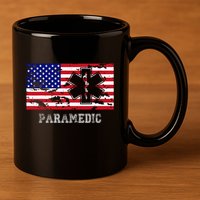 Paramedic Usa Flag 11oz C Handle Ceramic Mug