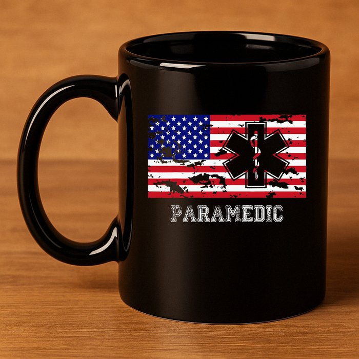Paramedic Usa Flag 11oz C Handle Ceramic Mug