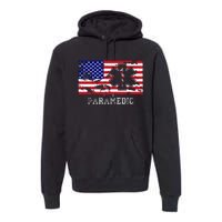 Paramedic Usa Flag Premium Hoodie