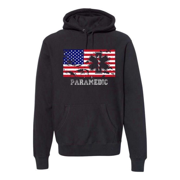 Paramedic Usa Flag Premium Hoodie