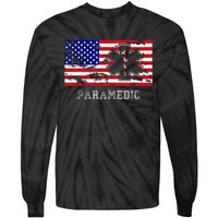 Paramedic Usa Flag Tie-Dye Long Sleeve Shirt