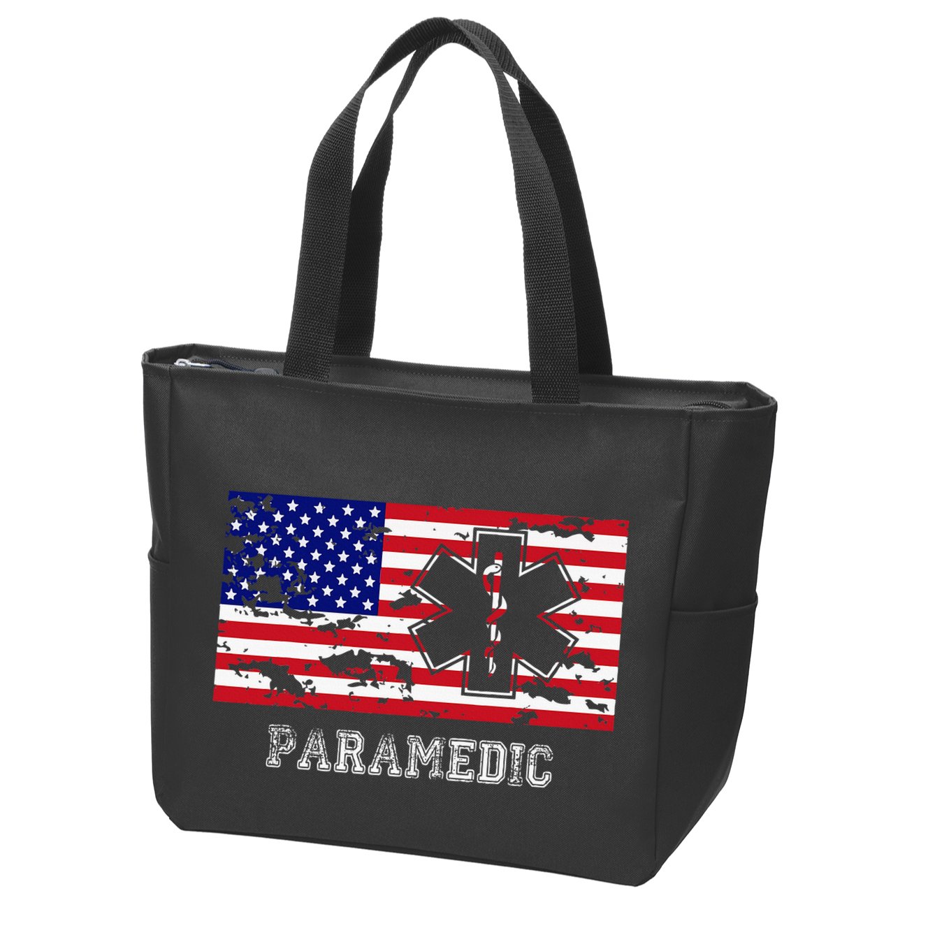 Paramedic Usa Flag Zip Tote Bag