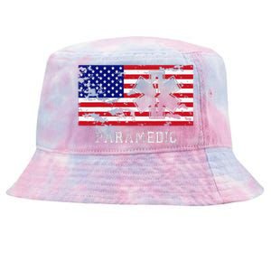 Paramedic Usa Flag Tie-Dyed Bucket Hat