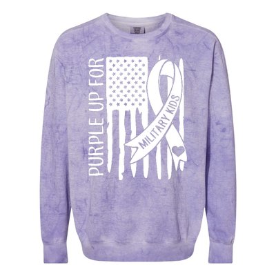 Purple Up For Military Children Purple Ribbon Colorblast Crewneck Sweatshirt