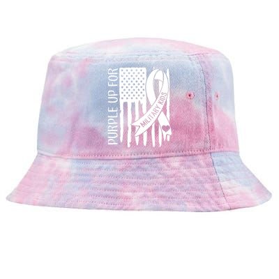 Purple Up For Military Children Purple Ribbon Tie-Dyed Bucket Hat