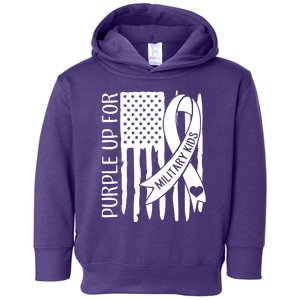 Purple Up For Military Children Purple Ribbon Toddler Hoodie