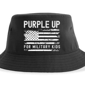 Purple Up For Military Child Month Usa Flag Sustainable Bucket Hat