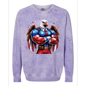 Patriotic Us Flag Patriotic Eagle July Usa American Flag Colorblast Crewneck Sweatshirt