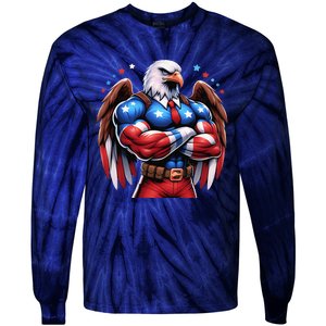 Patriotic Us Flag Patriotic Eagle July Usa American Flag Tie-Dye Long Sleeve Shirt