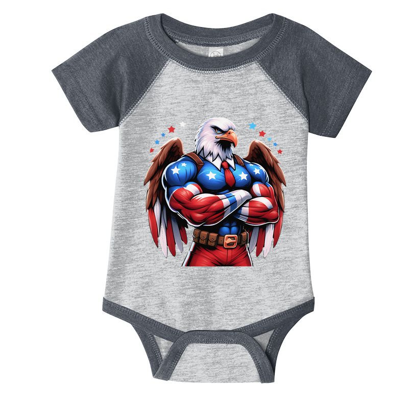 Patriotic Us Flag Patriotic Eagle July Usa American Flag Infant Baby Jersey Bodysuit