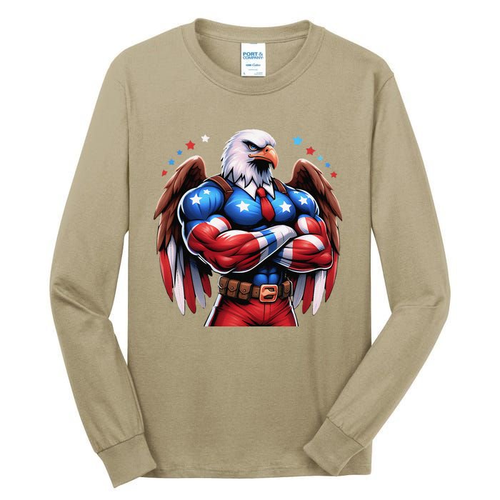 Patriotic Us Flag Patriotic Eagle July Usa American Flag Tall Long Sleeve T-Shirt