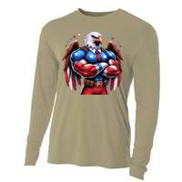 Patriotic Us Flag Patriotic Eagle July Usa American Flag Cooling Performance Long Sleeve Crew