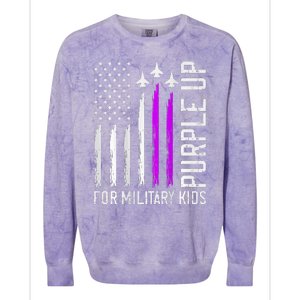 Purple Up For Military Military Child Month Colorblast Crewneck Sweatshirt