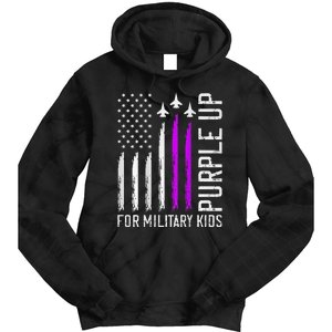 Purple Up For Military Military Child Month Tie Dye Hoodie