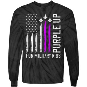 Purple Up For Military Military Child Month Tie-Dye Long Sleeve Shirt