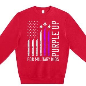 Purple Up For Military Military Child Month Premium Crewneck Sweatshirt