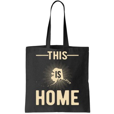 Proud Usa Fan State This Is Home Map Alaska Tote Bag