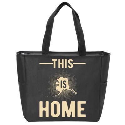 Proud Usa Fan State This Is Home Map Alaska Zip Tote Bag