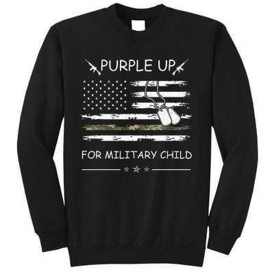 Purple Up For Military Child Month USA Flag Sweatshirt