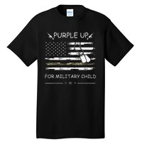 Purple Up For Military Child Month USA Flag Tall T-Shirt