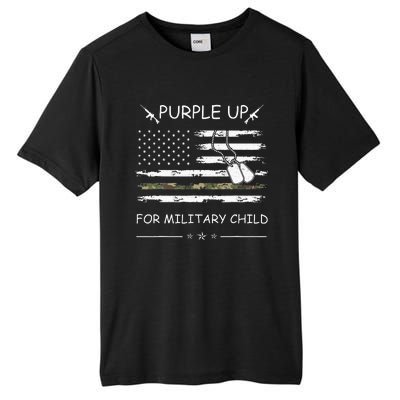 Purple Up For Military Child Month USA Flag Tall Fusion ChromaSoft Performance T-Shirt