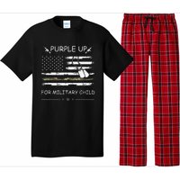 Purple Up For Military Child Month USA Flag Pajama Set